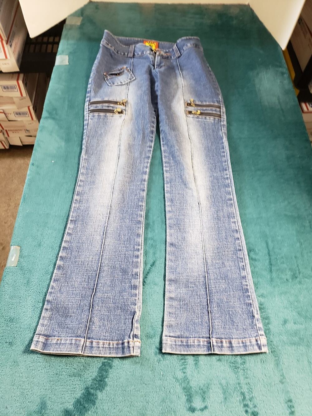VINTAGE Miskeen Jeans Size 26 Womens Blue Stretch Pants Denim Mid Rise Bootcut